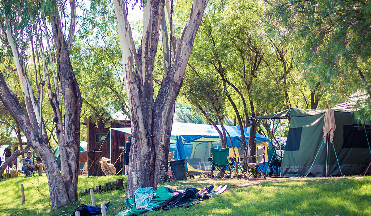 Camping area at Broadwater is full equipped with each one having it's own bathroom